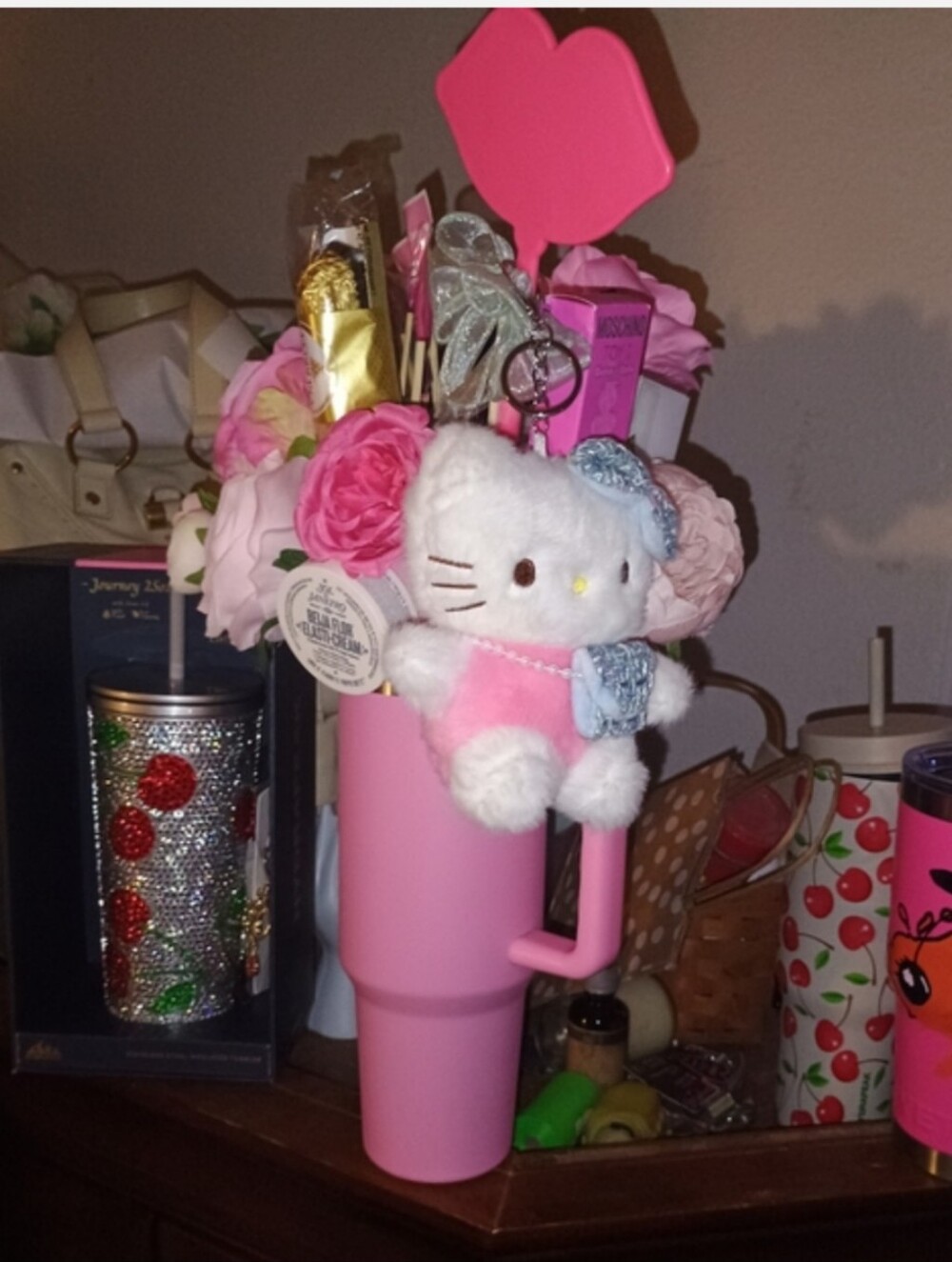 Pink Plush Hello Kitty Gift Bouquet Tumbler